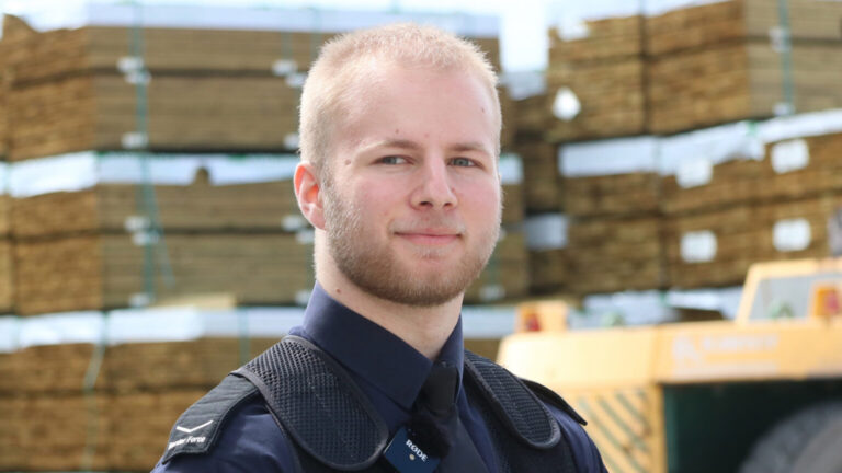 Border Force Staff member Jordan in an external setting