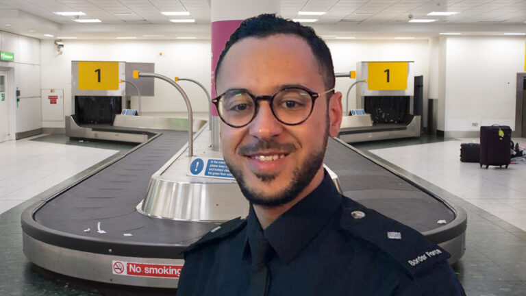 Photo of Bassam, part of the Border Force.