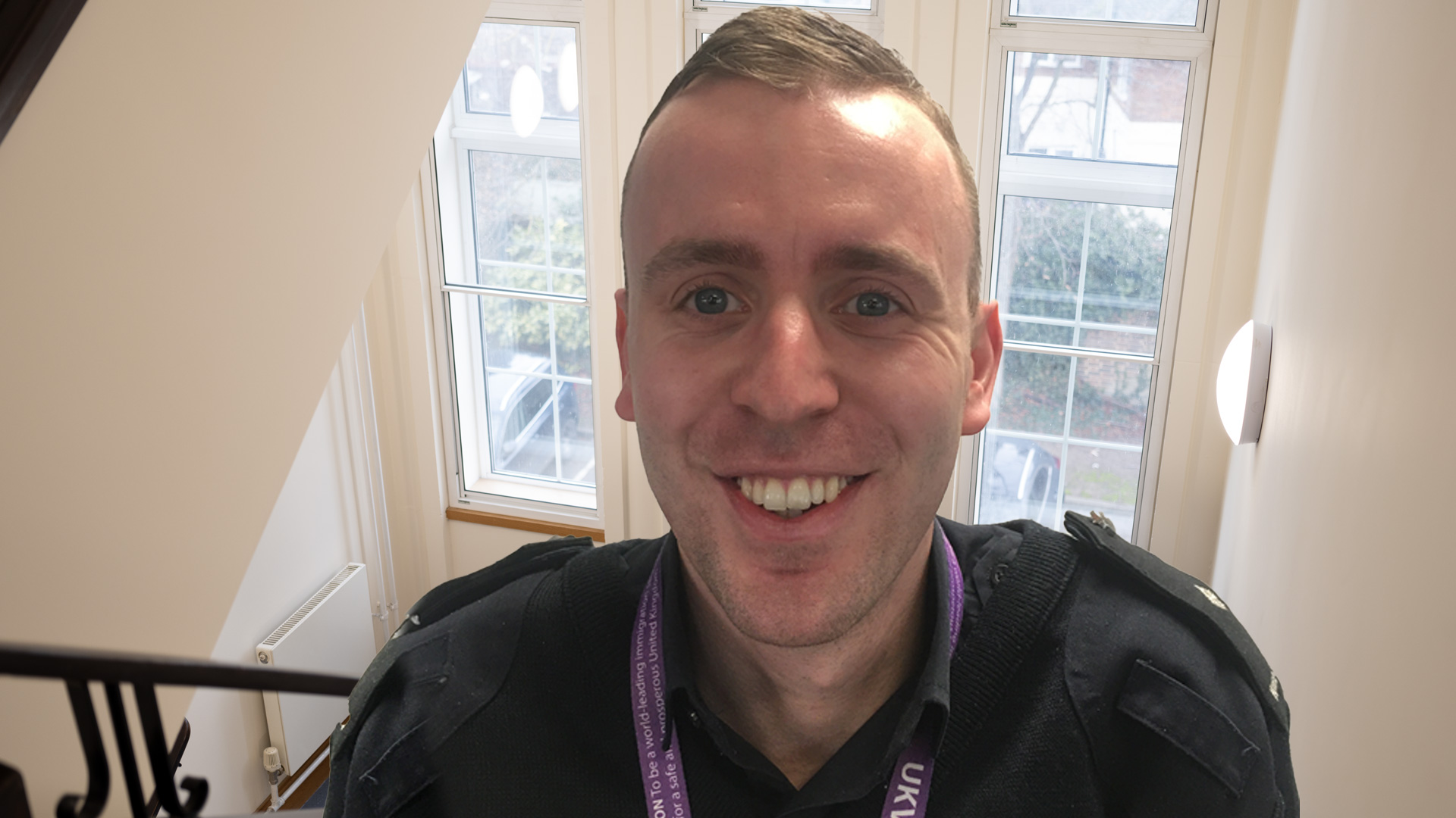 Photo of Drew, an Immigration Officer in the National Asylum Intake Unit.
